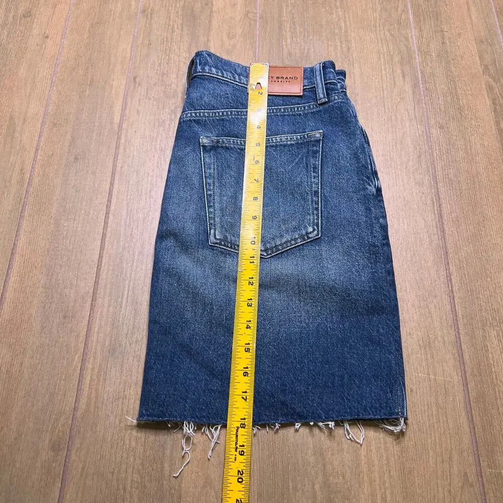 Lucky Brand Women's High Rise Cut Off Jean Skirt Blue Sz 10/30 casual - Picture 11 of 12